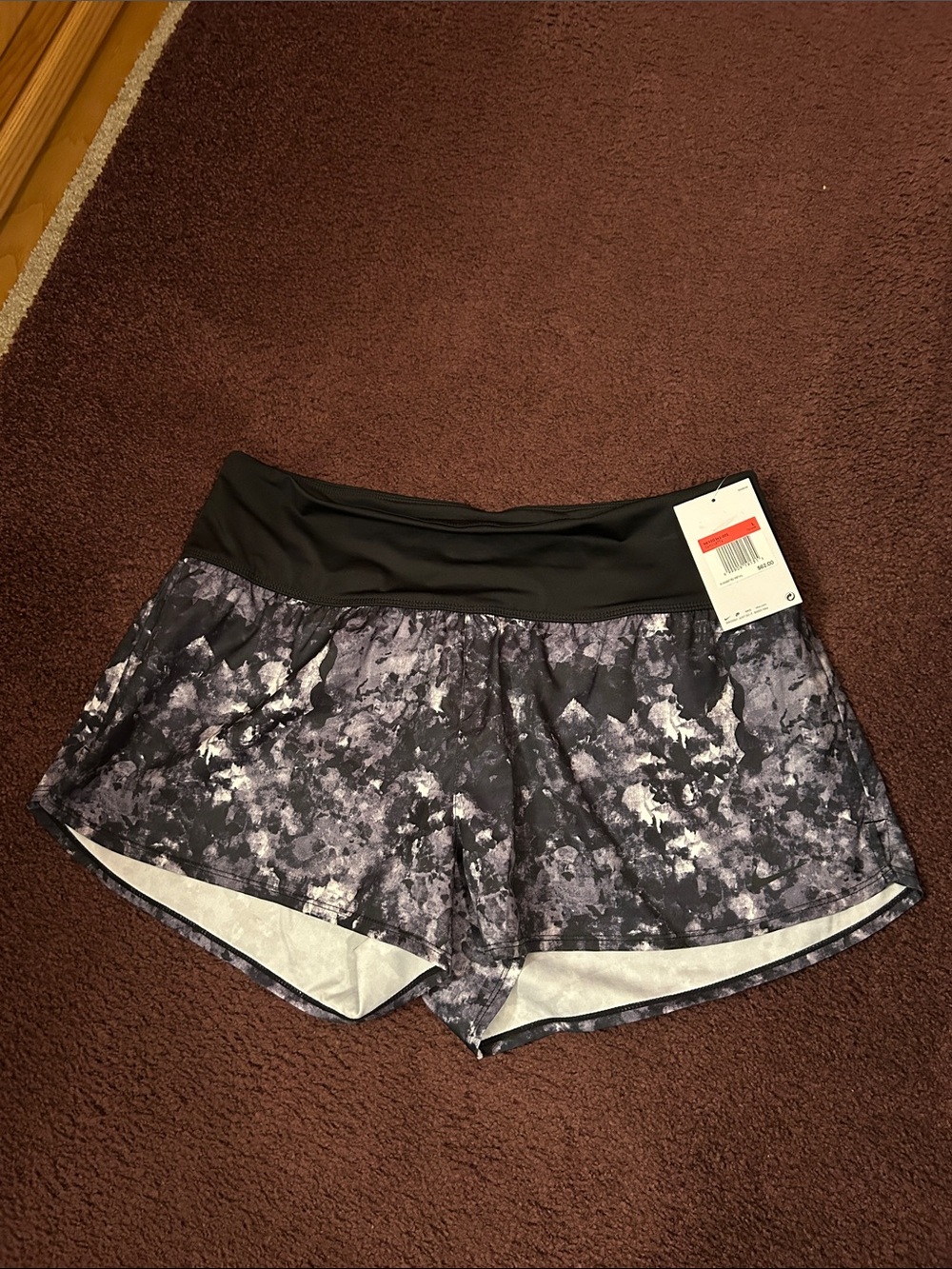 Nike Women's Black & Gray Marbled Athletic Shorts
